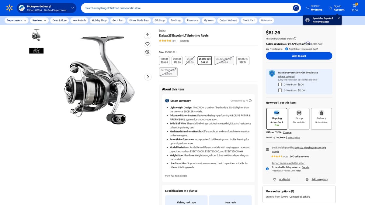 Top 7 Daiwa Reels for Anglers in 2026 - Daiwa 23 Exceler LT Spinning Reel
