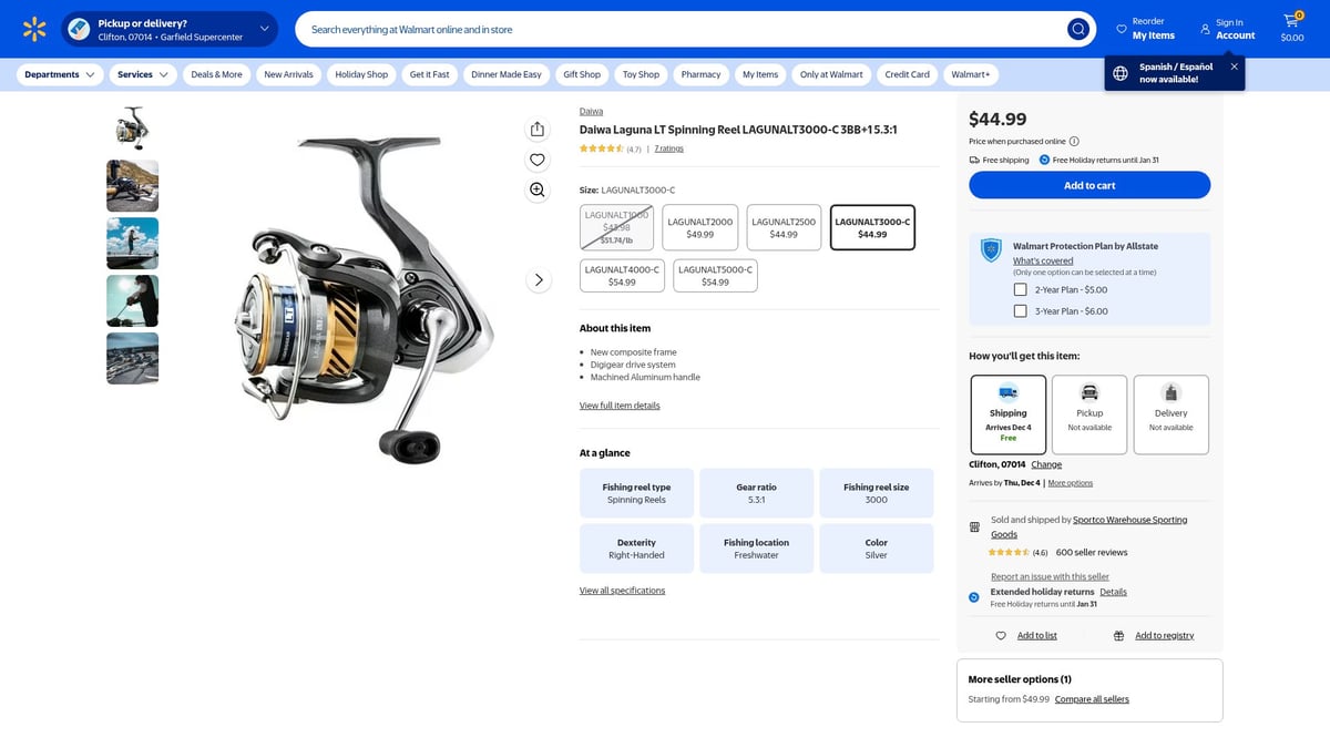 Top 7 Daiwa Reels for Anglers in 2026 - Daiwa Laguna LT Spinning Reel LAGUNALT3000-C 3BB+1 5.3:1