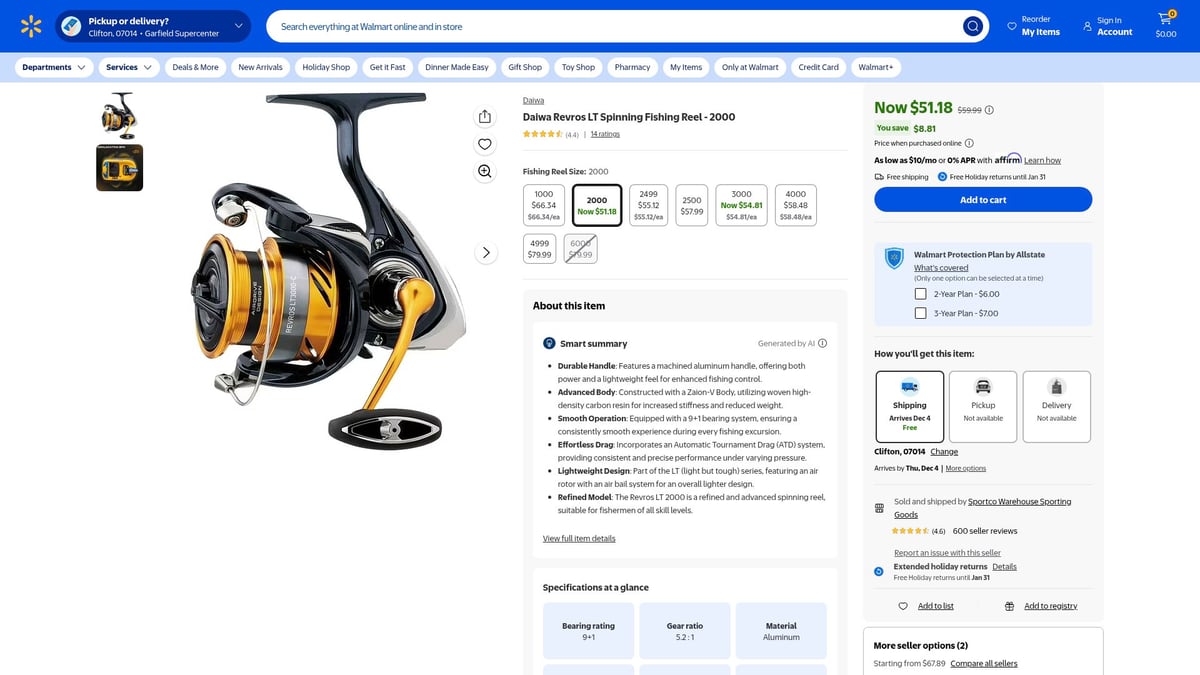 Top 7 Daiwa Reels for Anglers in 2026 - Daiwa Revros LT Spinning Fishing Reel - 2000