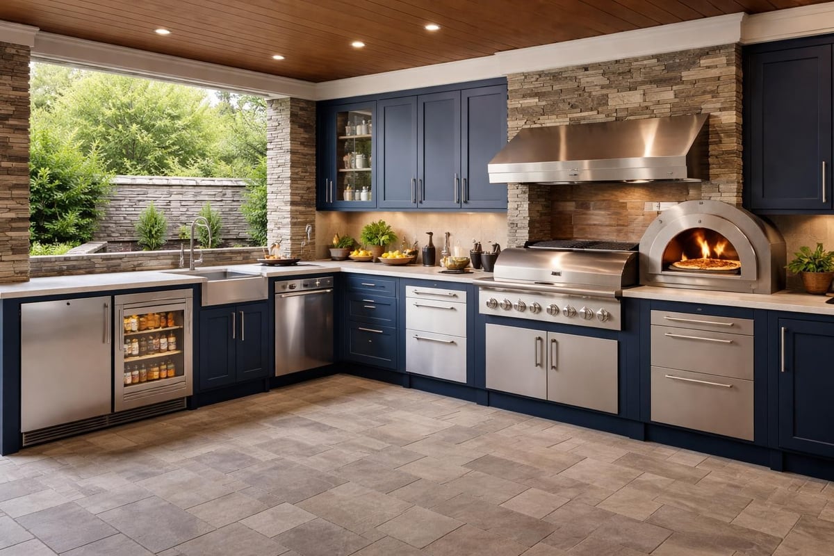 Outdoor kitchen appliance integration