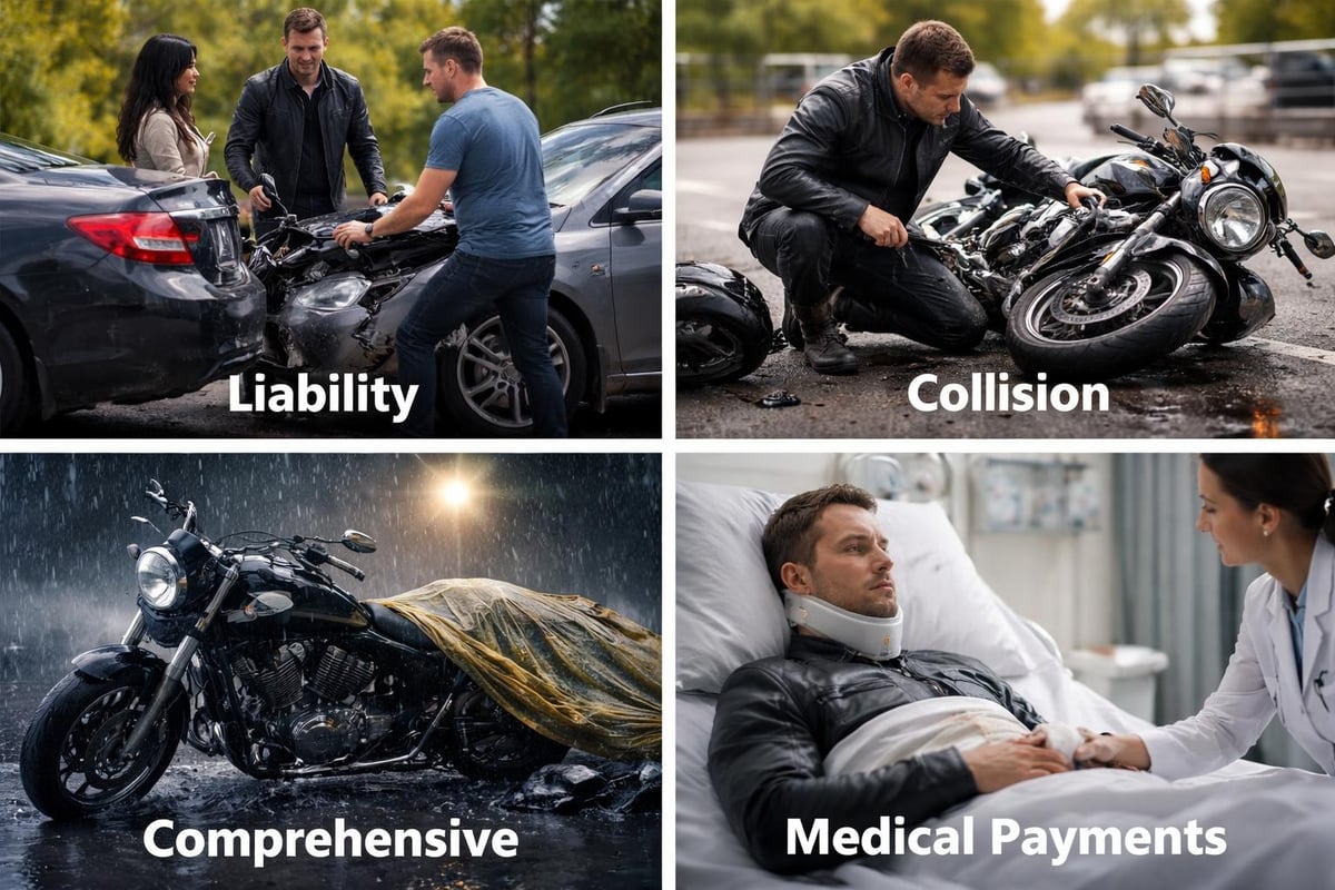 Motorcycle insurance coverage layers