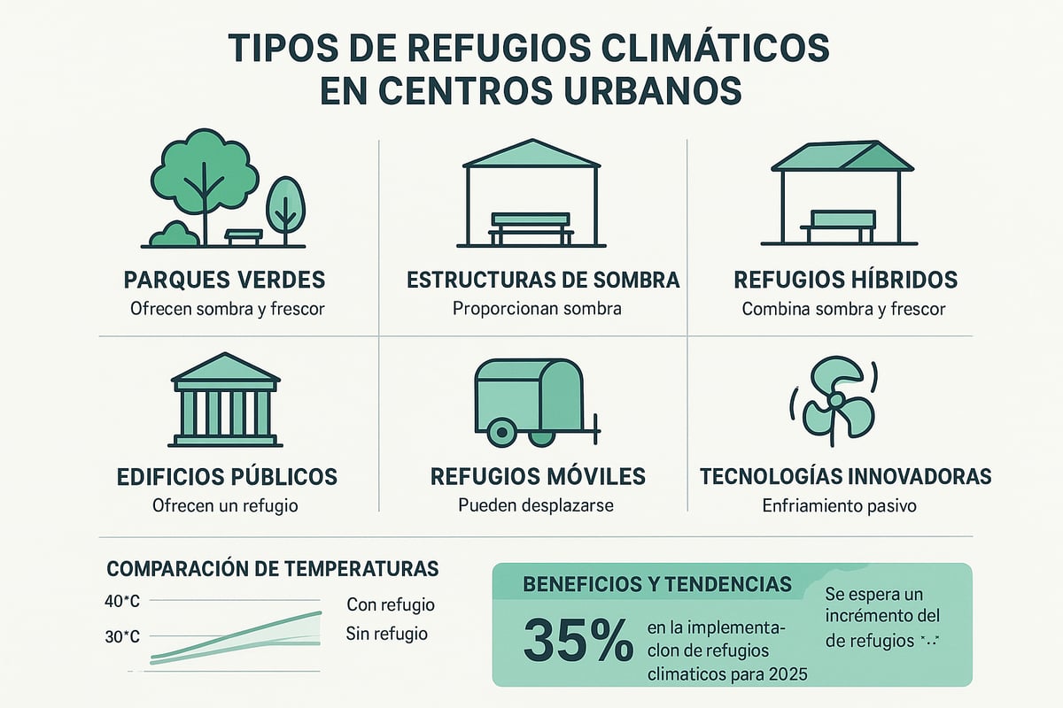 Tipos de refugios climáticos urbanos y ejemplos de éxito