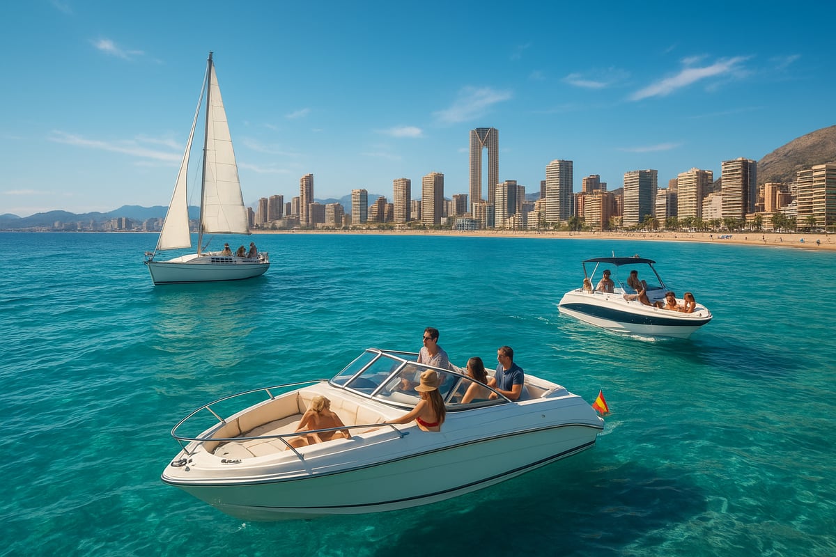 Motos de Agua Benidorm - article 09b84bba 89bc 4876 ac8 fotografia realista de barcos de recreo navegando 0 5y4b6z Por Qué Elegir Benidorm para Alquilar un Barco en 2025