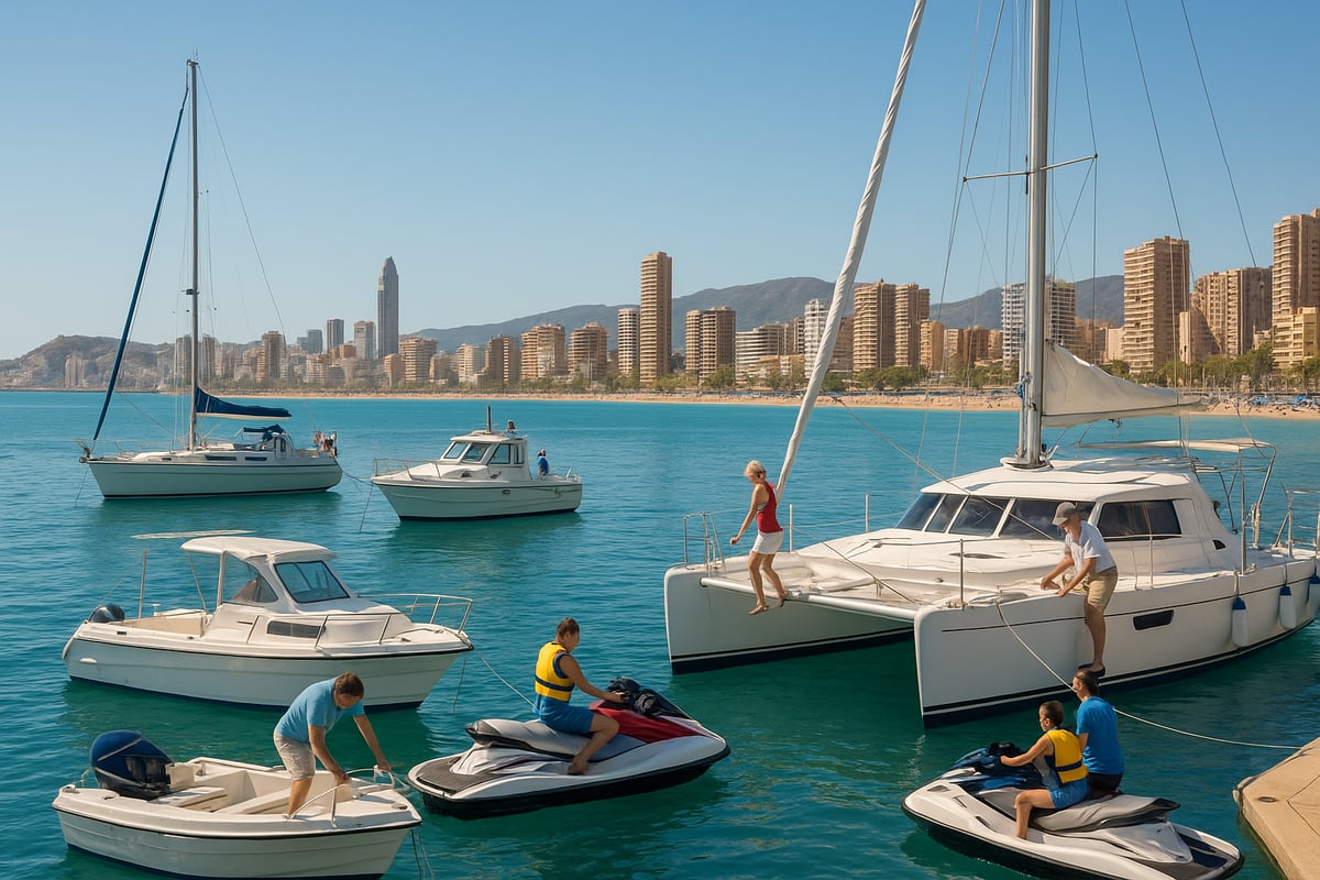 Motos de Agua Benidorm - article 09b84bba 89bc 4876 ac8 fotografia realista de varios tipos de barcos amar 1 3acy4e Tipos de Barcos Disponibles para Alquilar en Benidorm