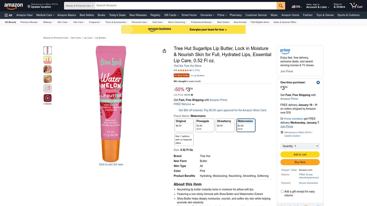 Top 7 Best Lip Butter Picks for Soft, Smooth Lips in 2026 - Tree Hut Sugarlips Lip Butter – Best for Intense Overnight Moisture