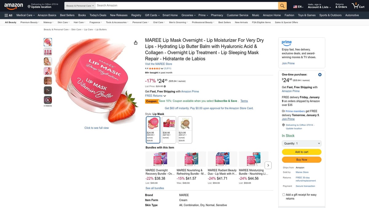 Top 7 Best Lip Butter Picks for Soft, Smooth Lips in 2026 - MAREE Lip Mask Overnight – Best for Repairing Very Dry Lips