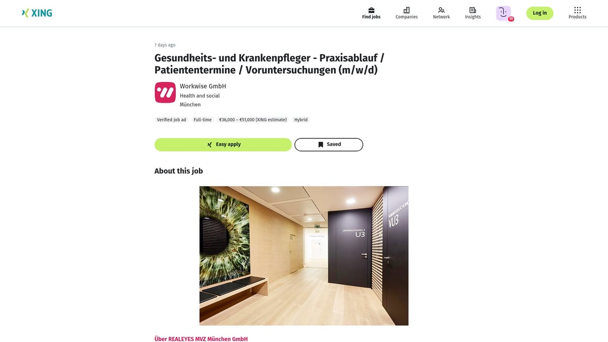 Top 10 Gesundheits- und Krankenpfleger Stellenangebote 2025 - Workwise GmbH – Gesundheits- und Krankenpfleger Praxisablauf München