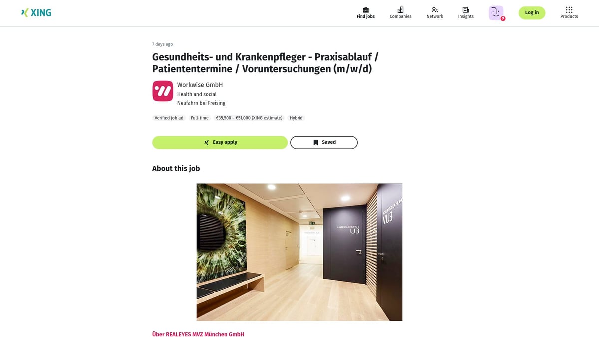 Top 10 Gesundheits- und Krankenpfleger Stellenangebote 2025 - Workwise GmbH – Gesundheits- und Krankenpfleger Praxisablauf Neufahrn