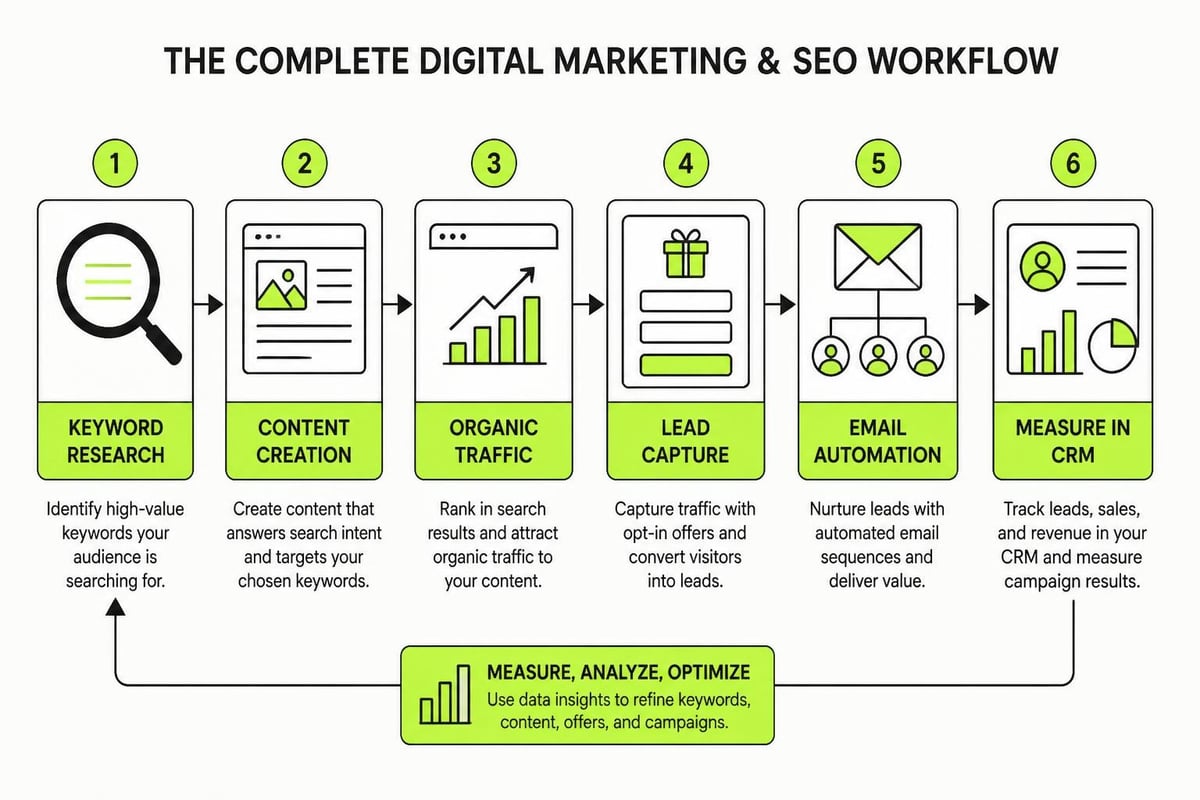 Digital marketing and SEO workflow
