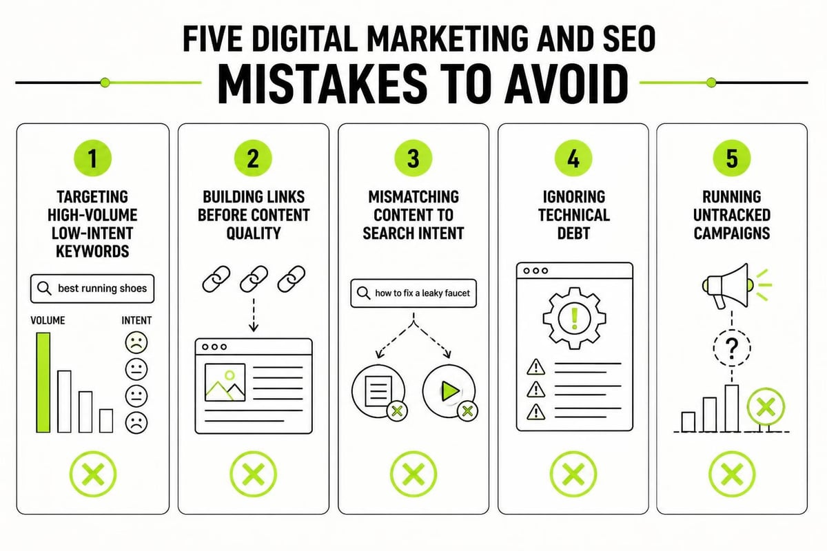 Common digital marketing and SEO mistakes