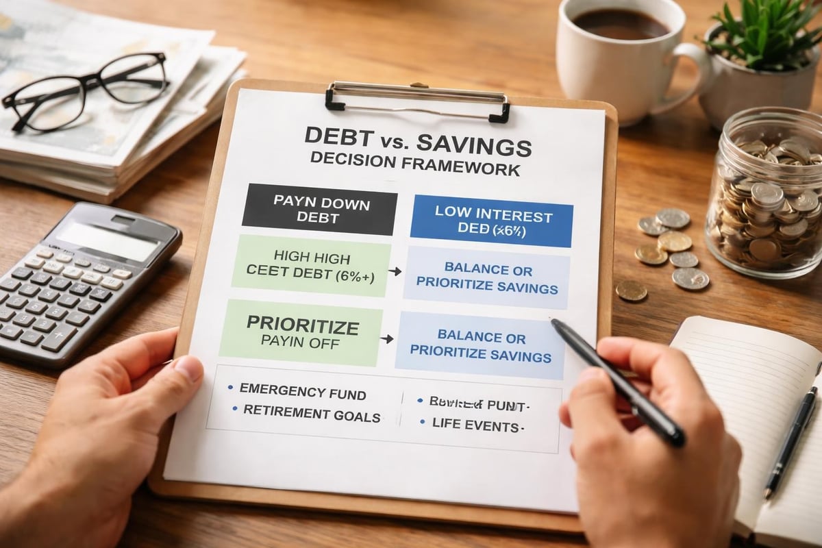 Debt versus savings allocation
