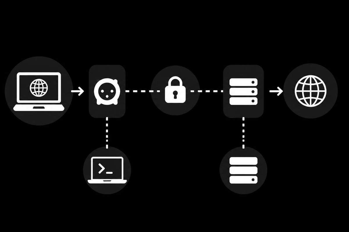 SSH SOCKS tunnel architecture