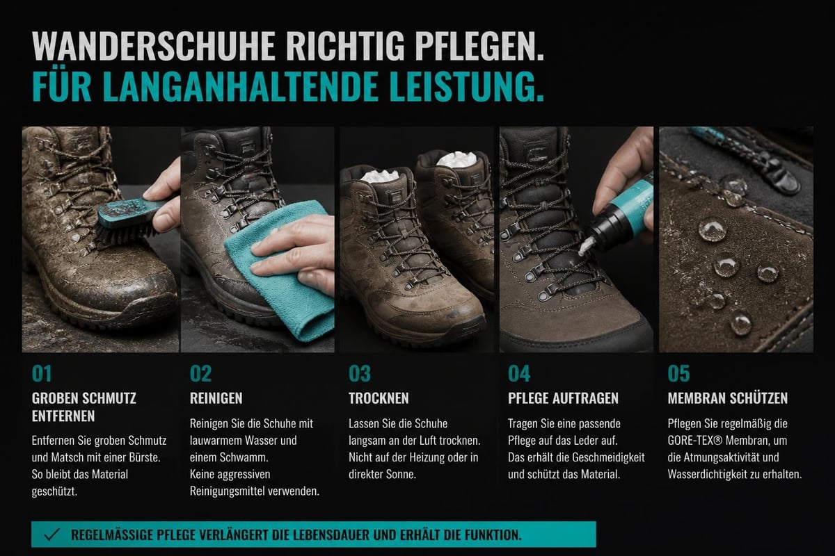 Wanderschuh Pflege