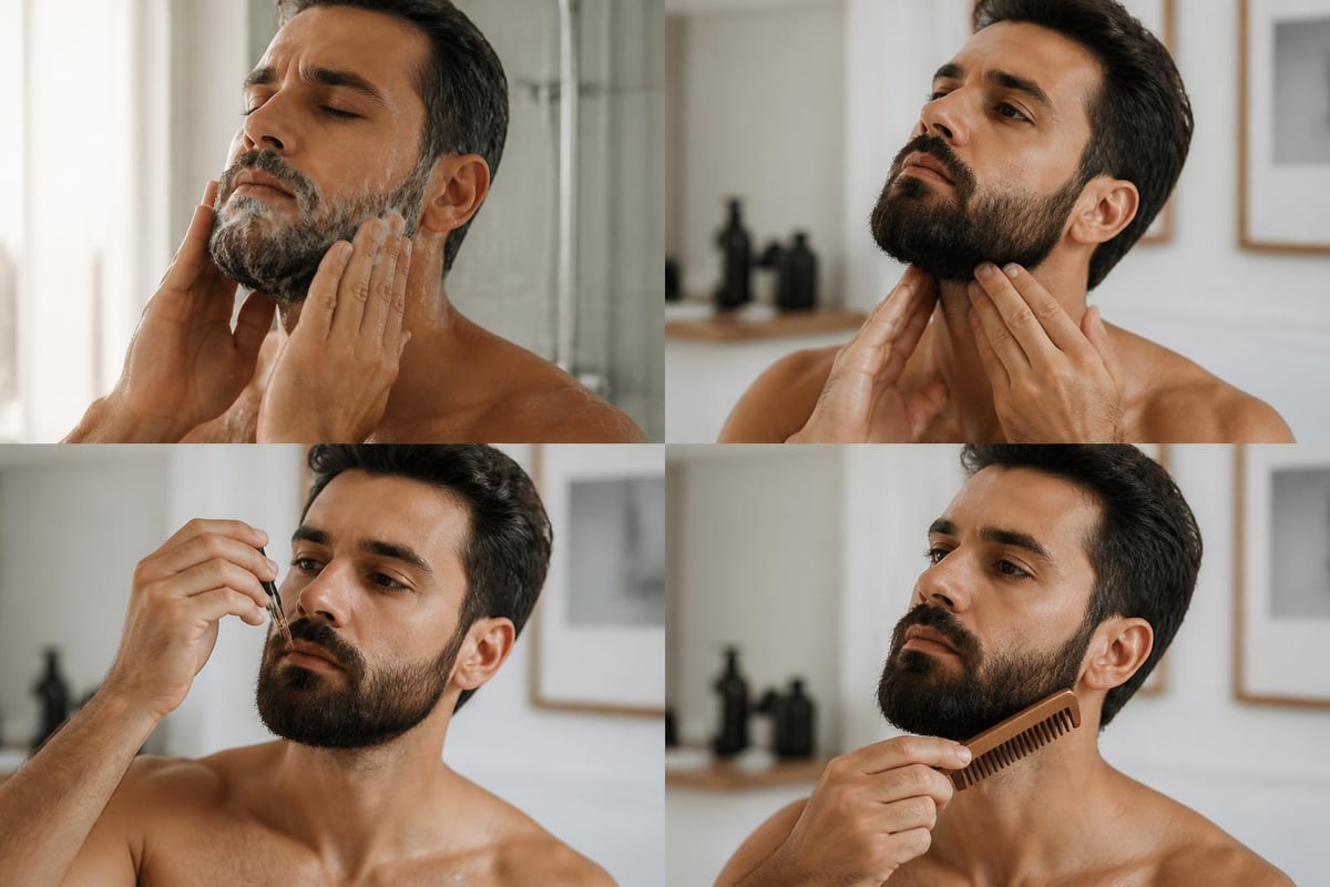 Beard care routine steps