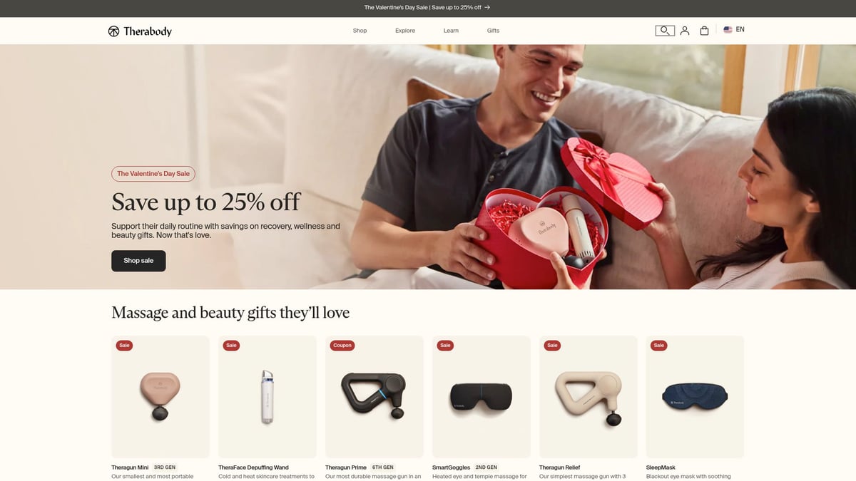 Top 10 Unique Xmas Gifts For Him He’ll Love in 2026 - Theragun Mini 2.0 Percussive Massager ($199)