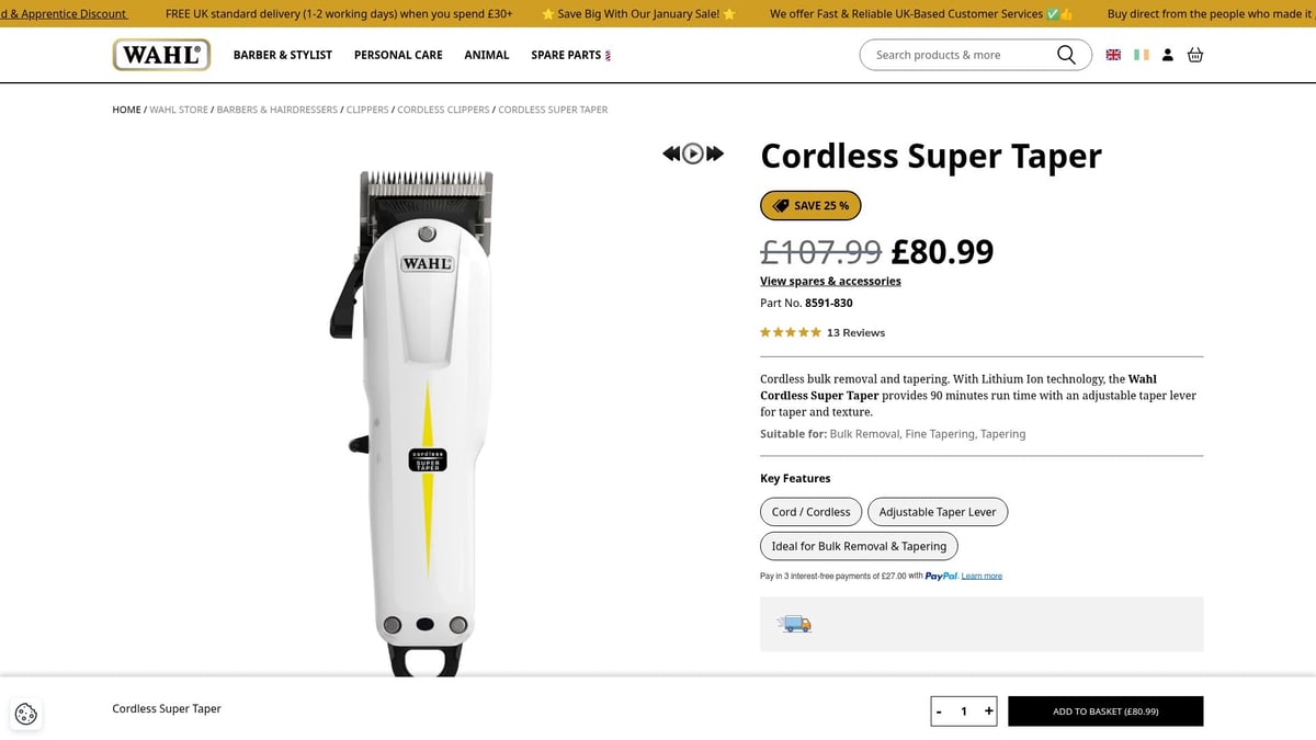 9 Essential Wahl Beard Clippers for Effortless Grooming 2026 - Wahl Cordless Super Taper