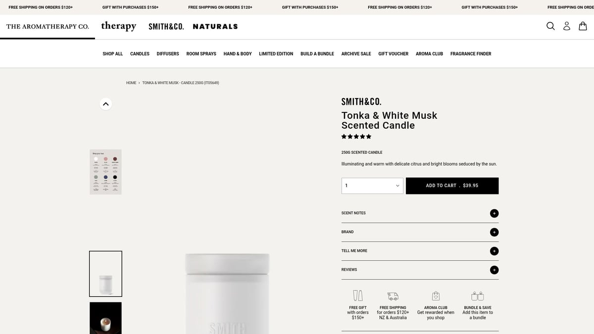 Aromatherapy Products: 7 Must-Have Items for Relaxation 2026 - Smith & Co. トンカ&ホワイトムスク キャンドル