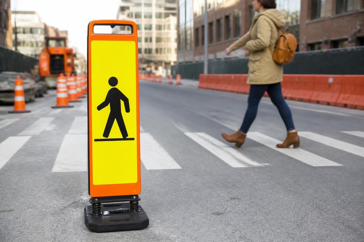 Temporary pedestrian safety signage