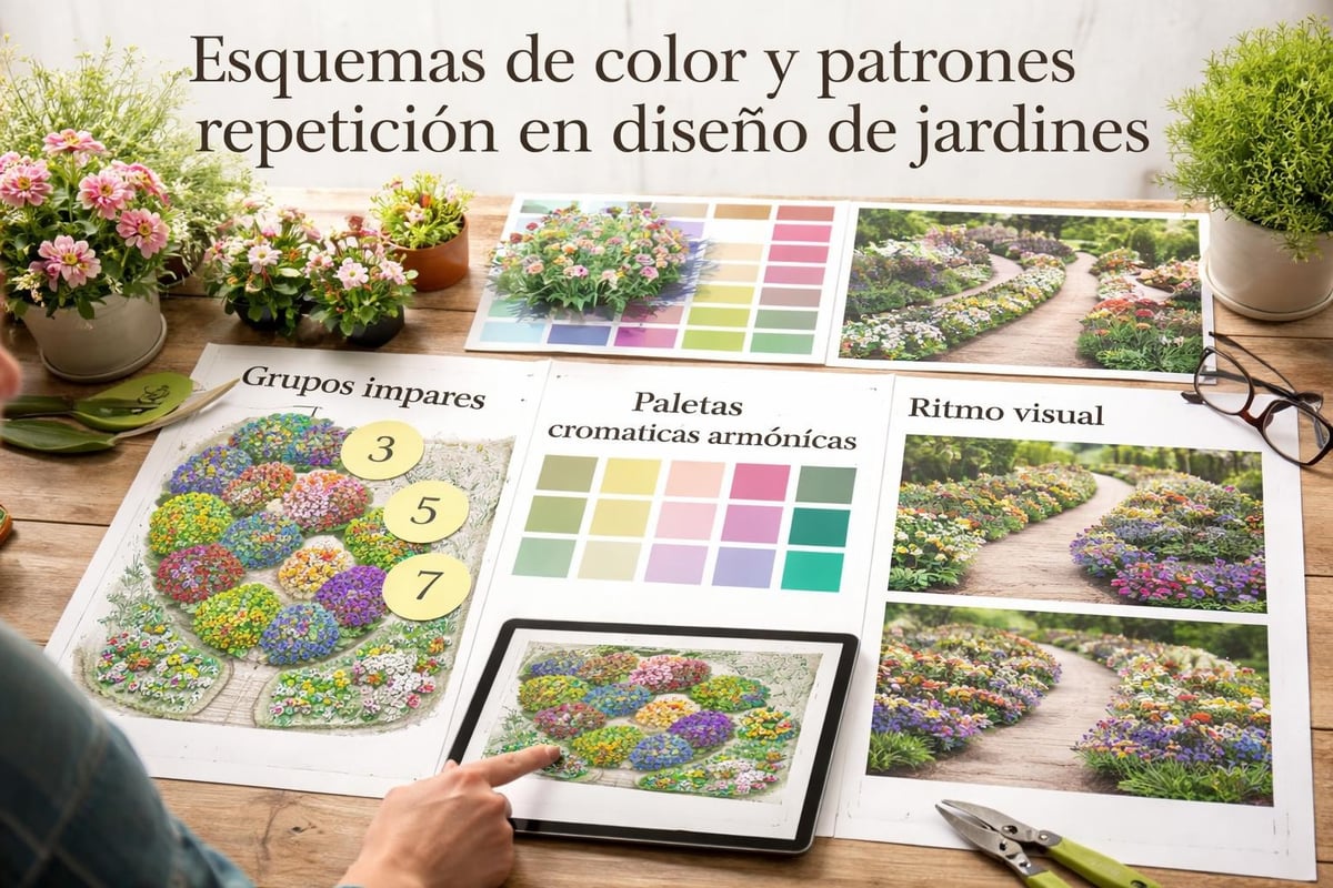 Composición floral jardín