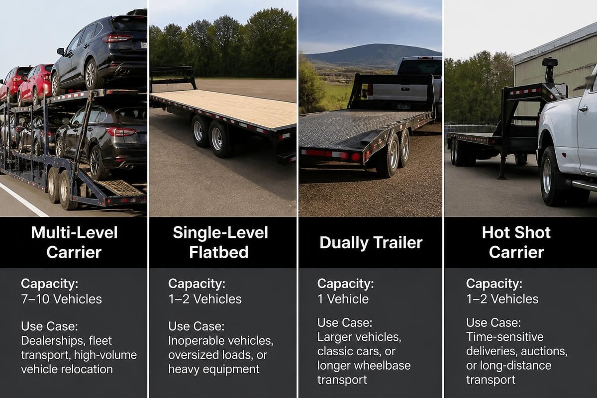 Open carrier trailer types