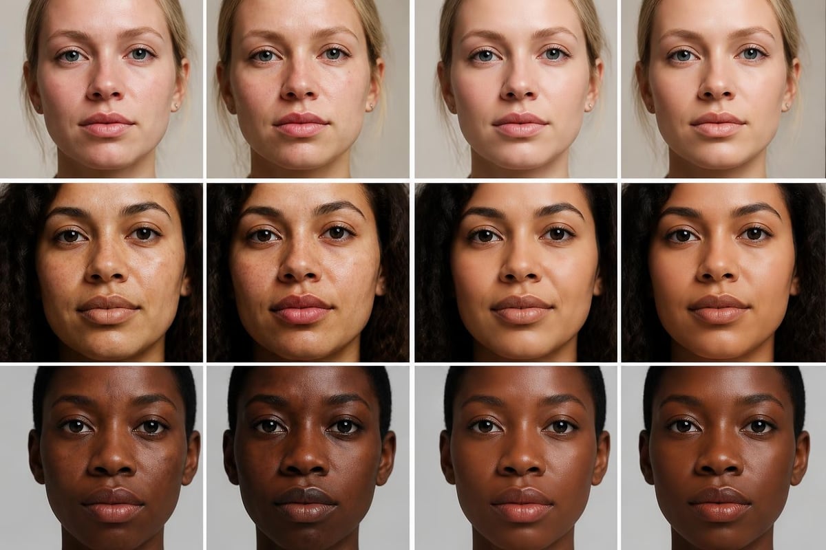 Skin retouching techniques comparison