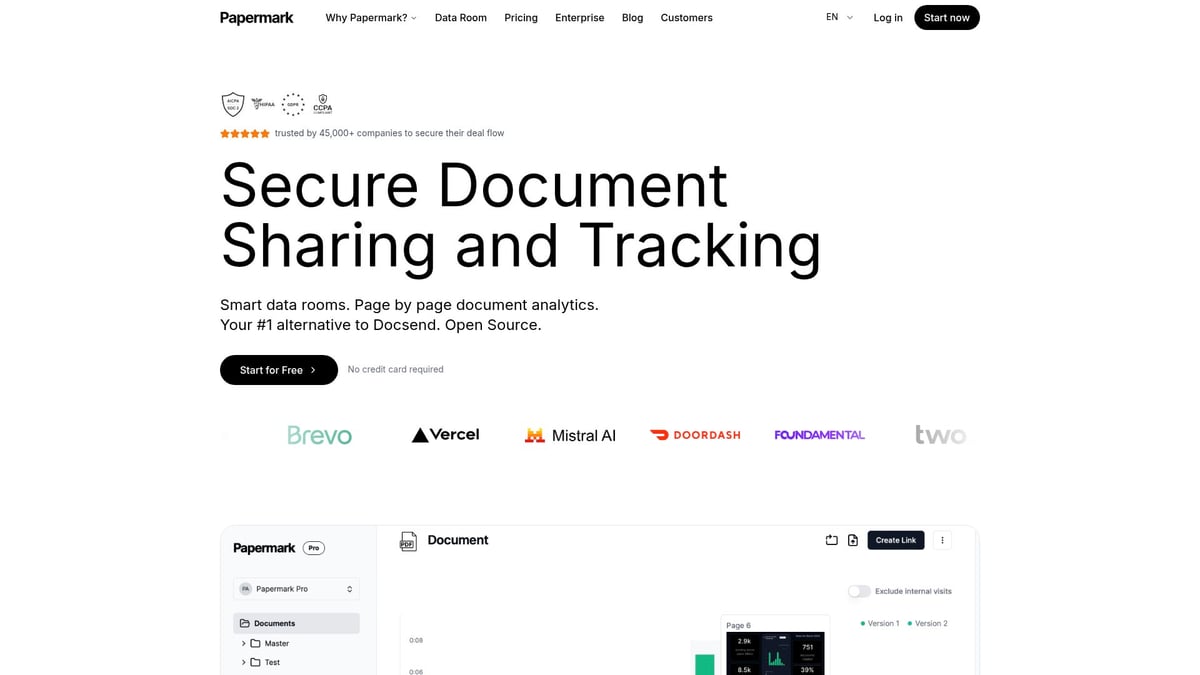 7 Best Free Virtual Data Room Solutions for 2026 - Papermark
