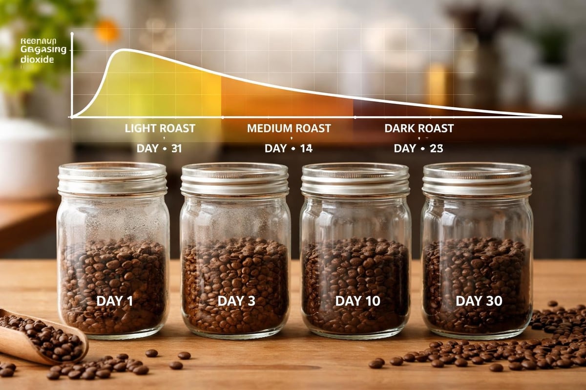 Coffee degassing timeline