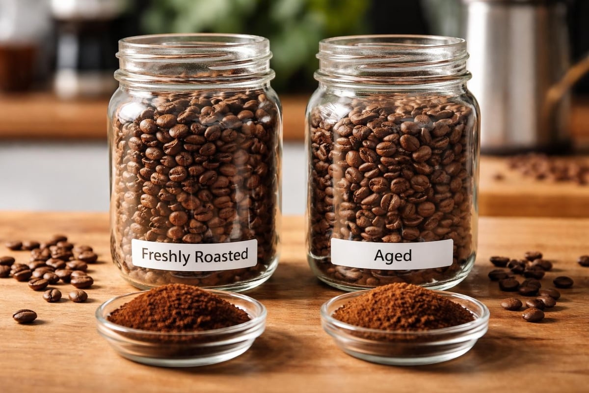 Flavor development in fresh coffee