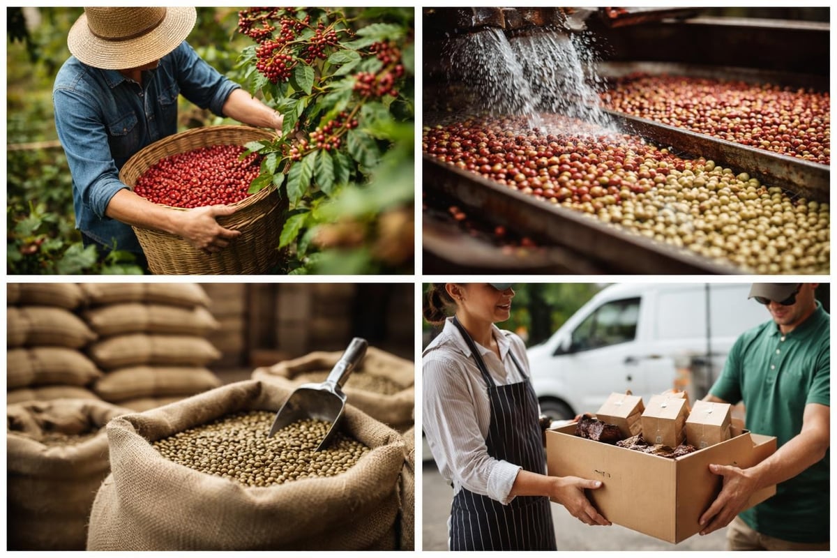 Coffee sourcing and freshness timeline