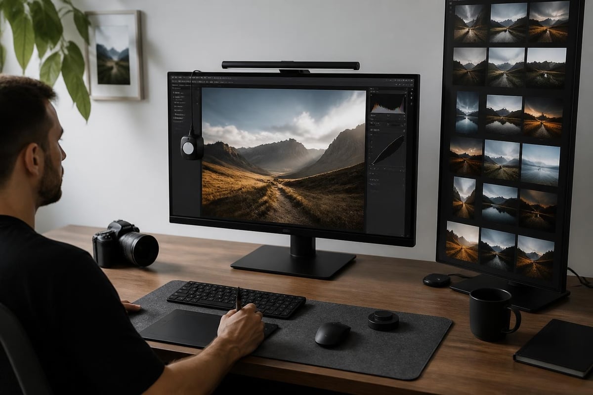 Photo editing workspace setup
