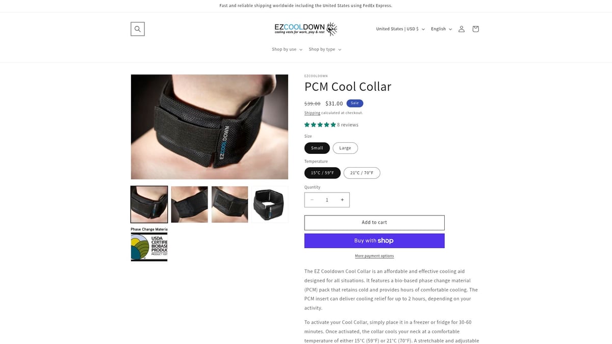 Top 7 Sports Cooling Essentials for Peak Performance in 2026 - PCM Cool Collar – EZCooldown ($31)