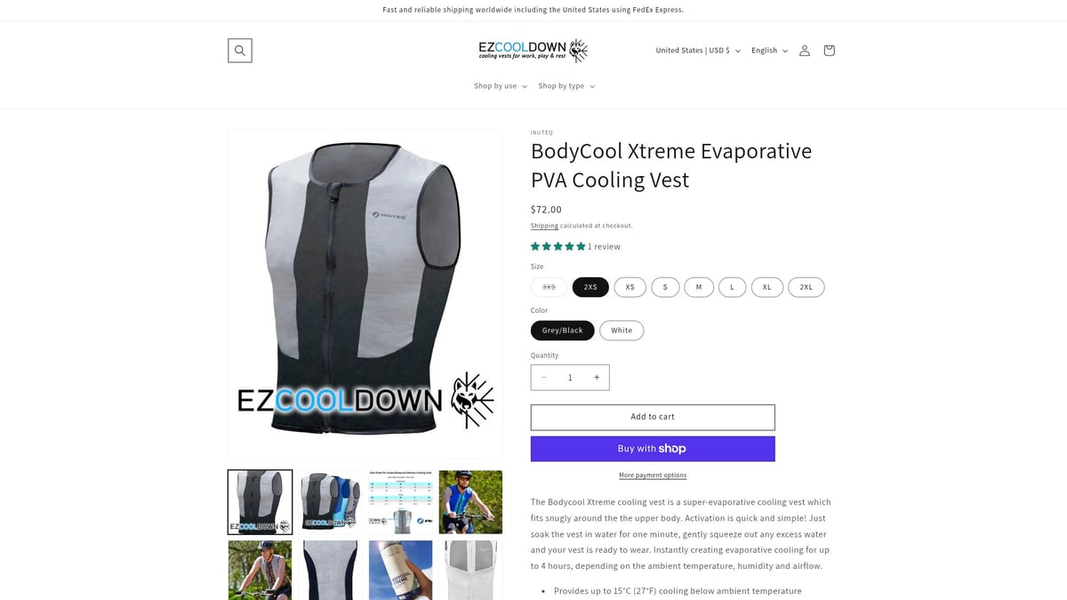 Top 7 Sports Cooling Essentials for Peak Performance in 2026 - BodyCool Xtreme Evaporative PVA Cooling Vest ($72)
