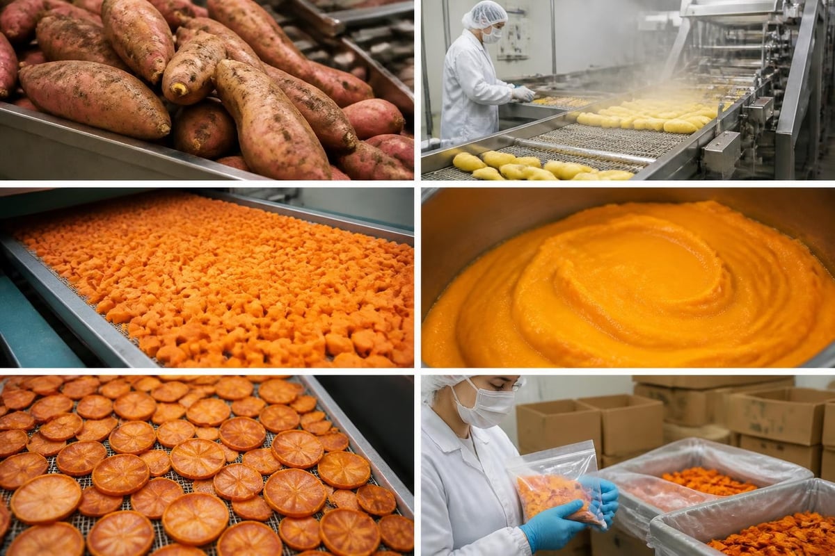 Sweet potato industrial processing applications