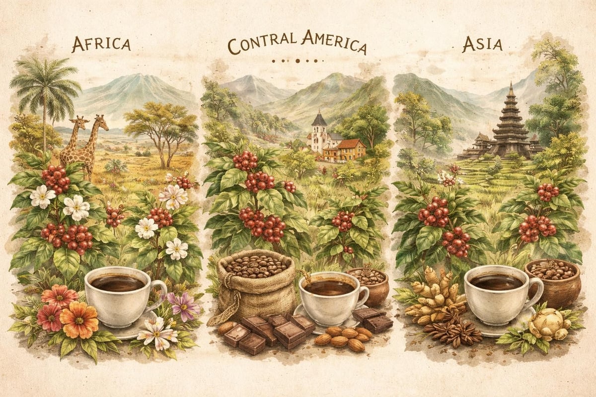 Coffee flavor profiles by origin
