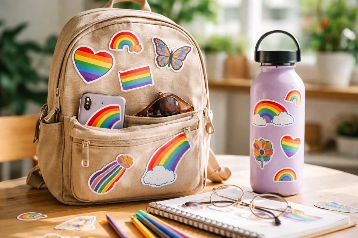 Rainbow stickers as personal identity markers