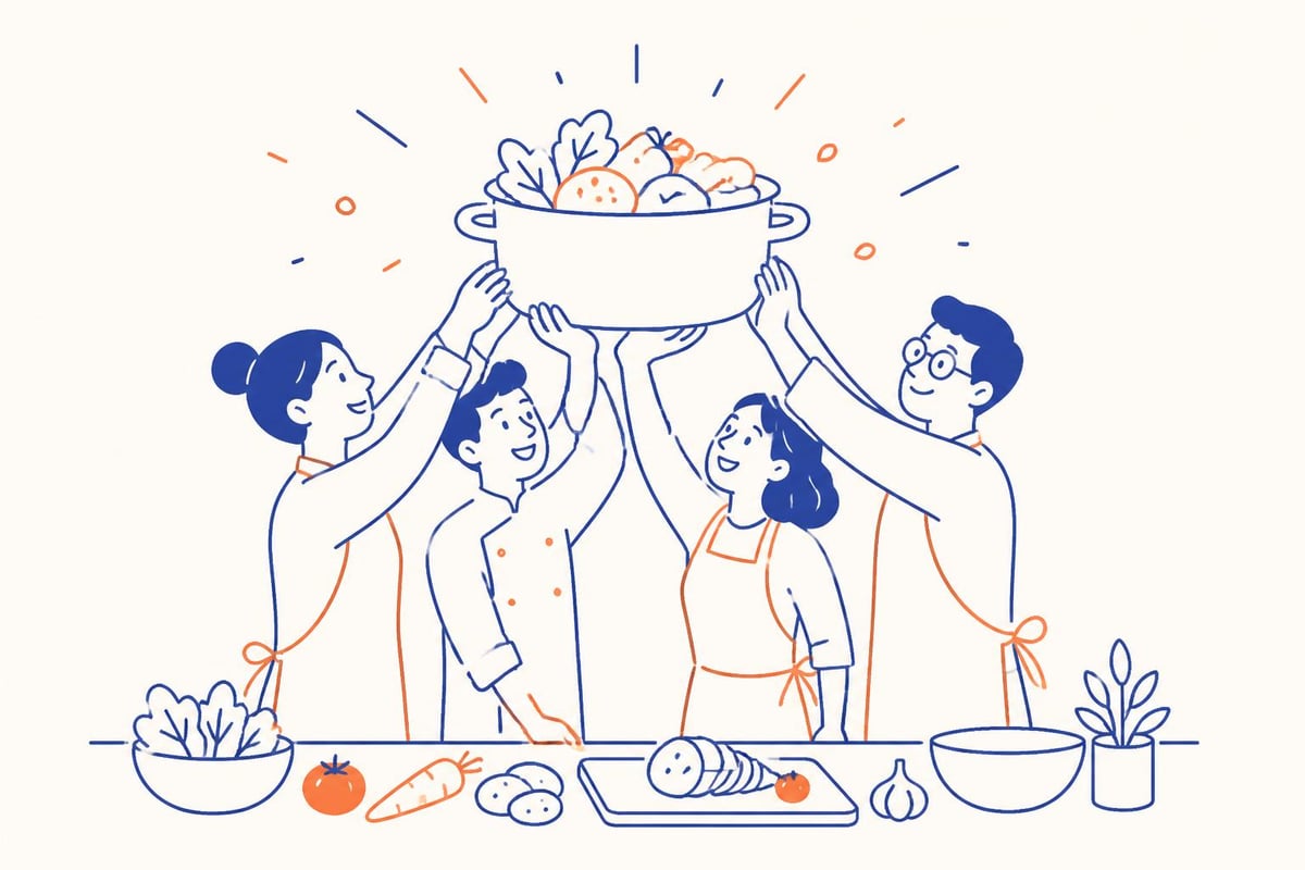 Celebrating team success through cooking
