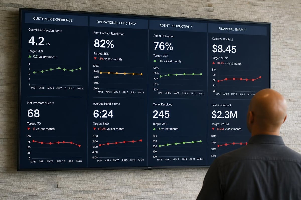 Contact center metrics dashboard