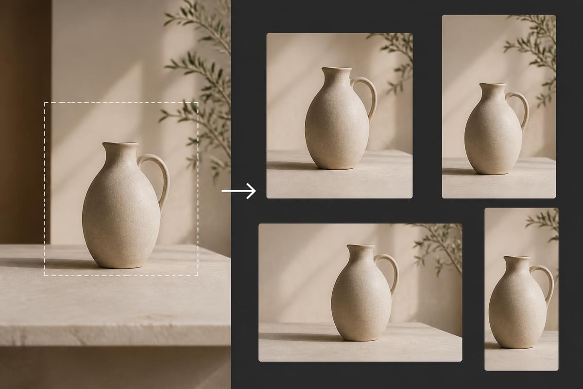 Multi-format crop generation workflow