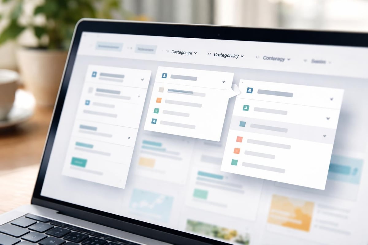 Website-Menüstruktur mit Hierarchie