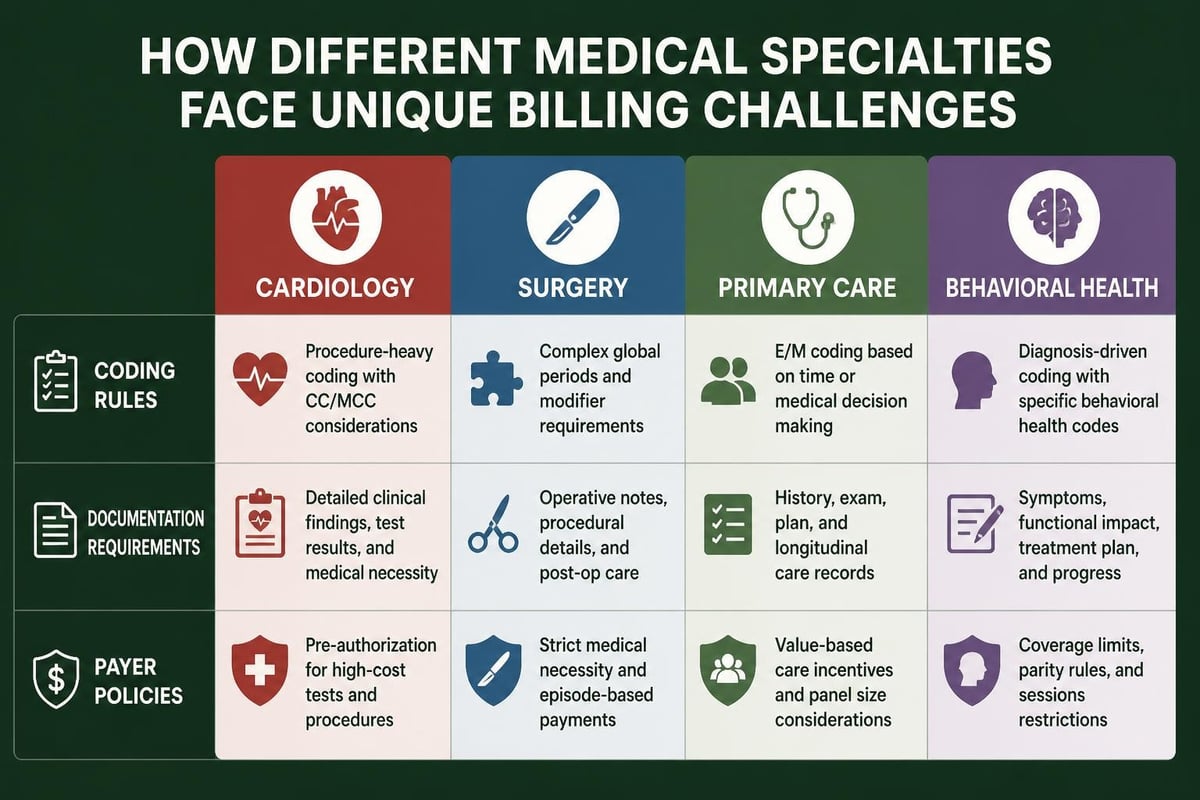 Specialty billing requirements