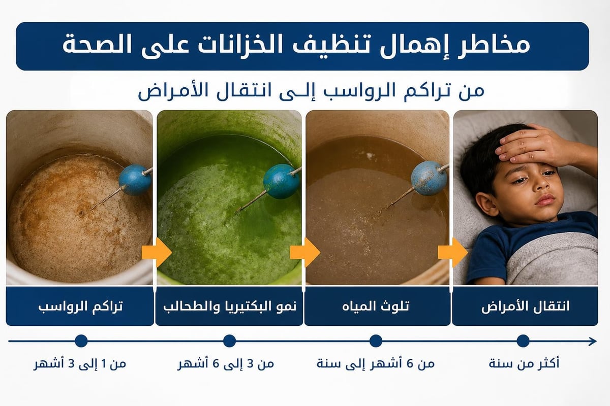 المخاطر الصحية من خزانات المياه الملوثة