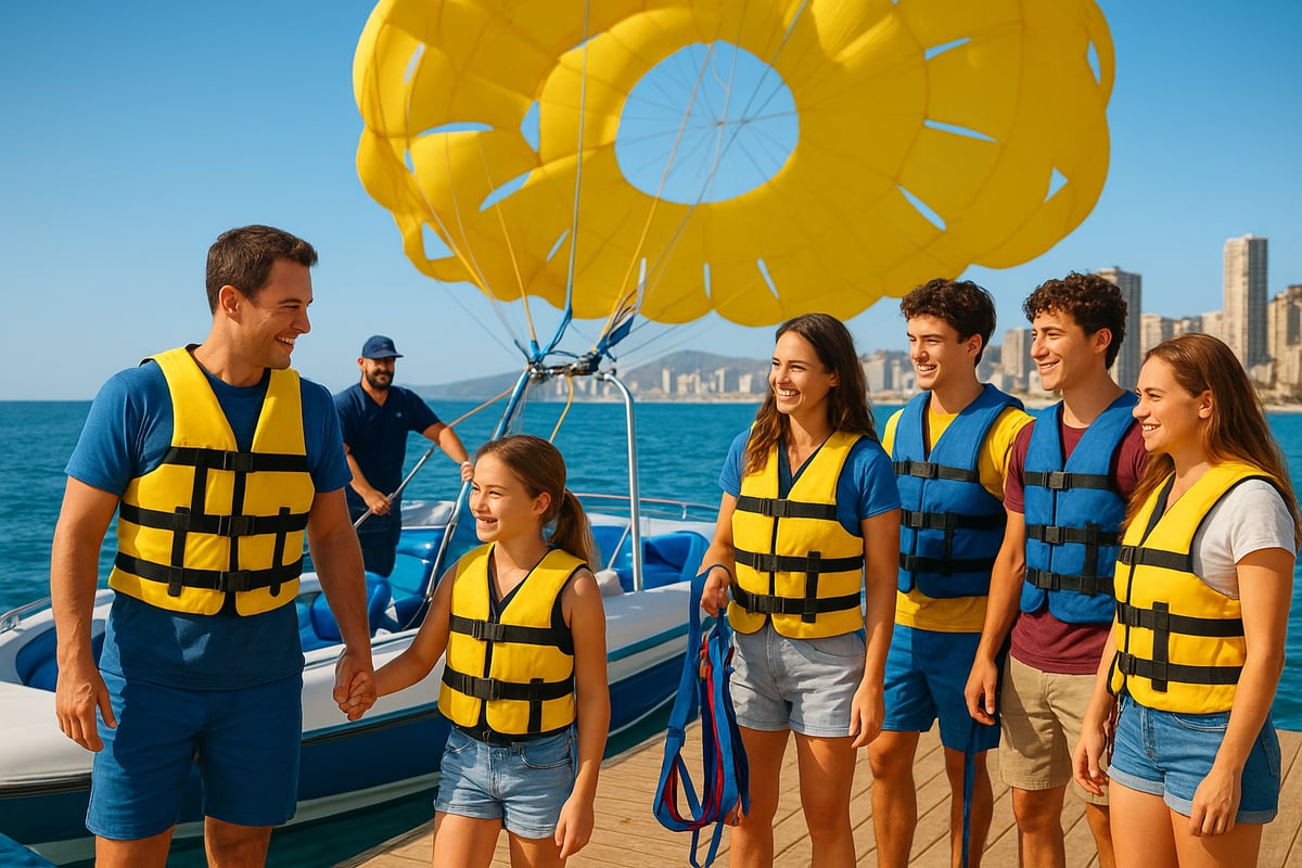 Motos de Agua Benidorm - article 0b568ccc 1040 4ec7 895 fotografia realista de una familia y un grupo de a 1 9t1qkj Paso a Paso: ¿Cómo es una Experiencia de Parasailing en Benidorm?