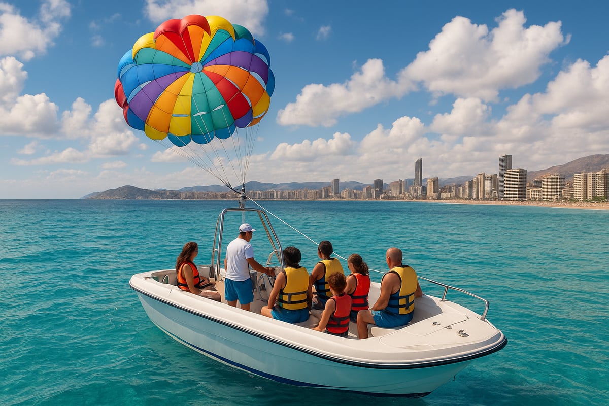Motos de Agua Benidorm - article 0b568ccc 1040 4ec7 895 fotografia realista de una lancha motora en aguas 2 k9f5g6 Factores que Afectan la Duración del Parasailing en Benidorm