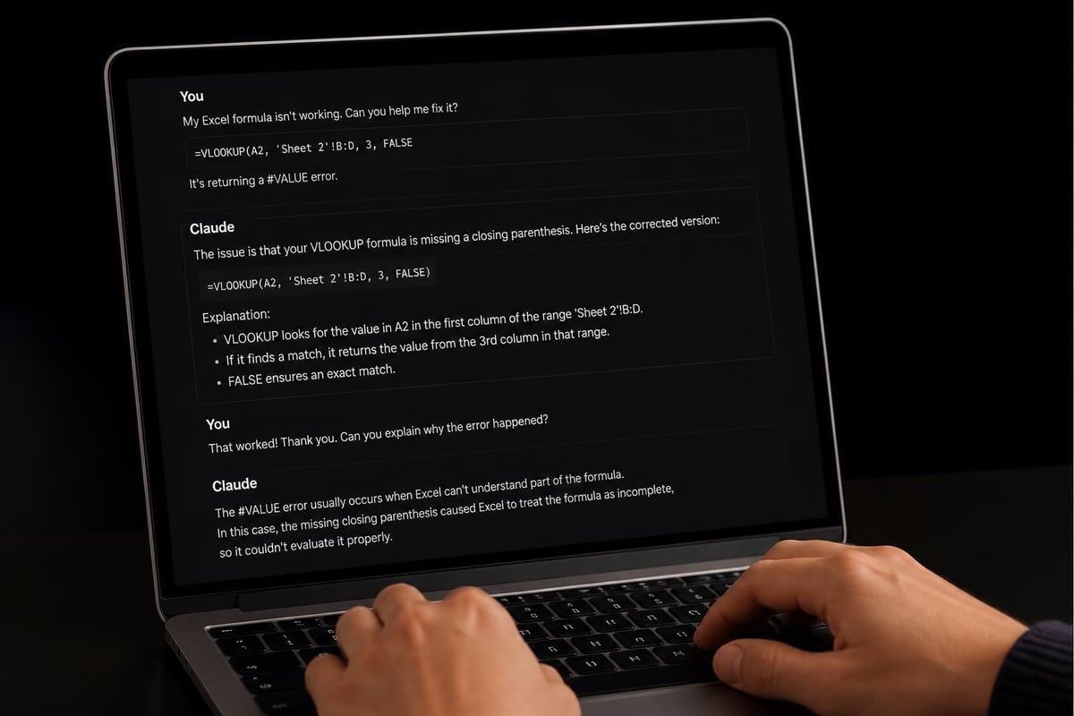 Formula debugging with Claude