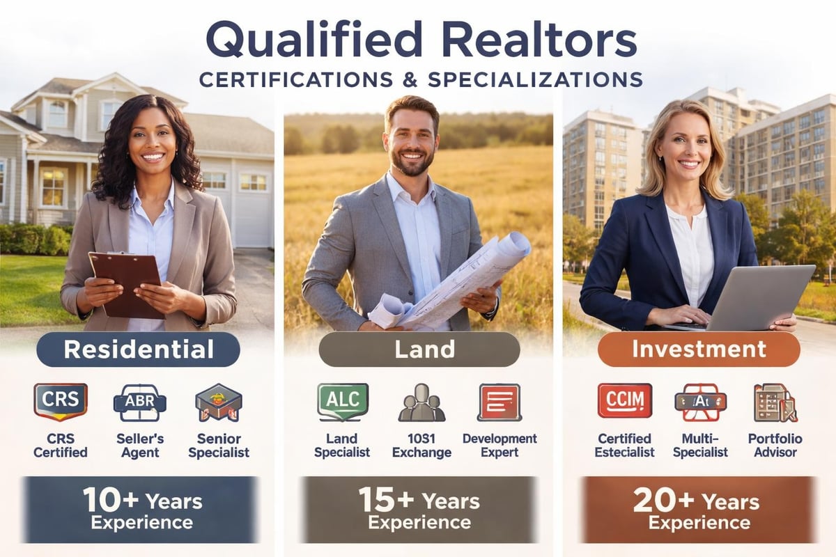 Real estate credentials and specializations