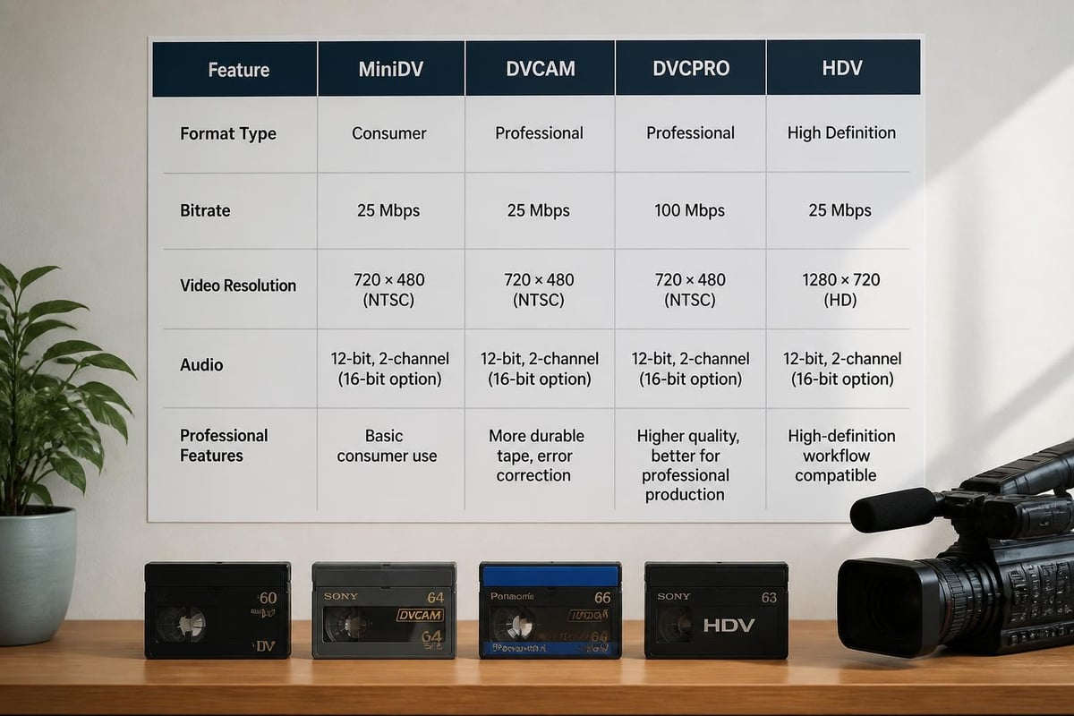 DV format family comparison