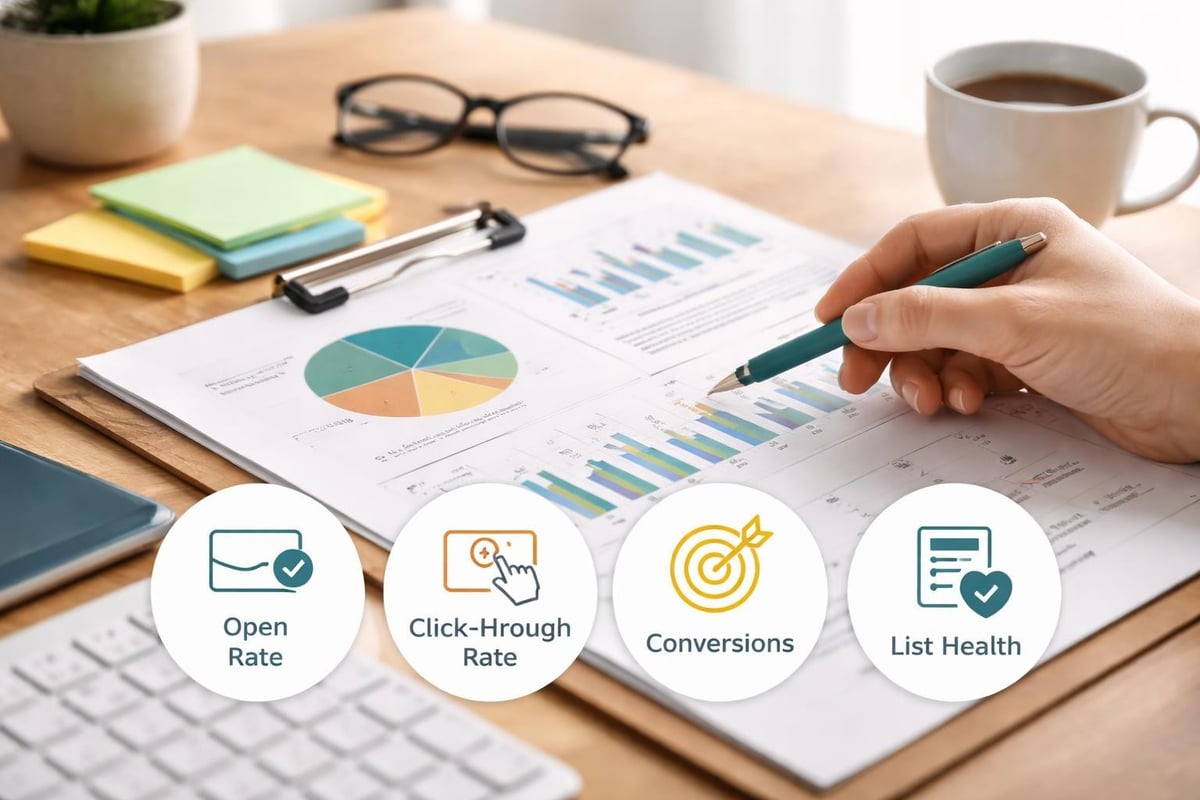 Email blast metrics dashboard