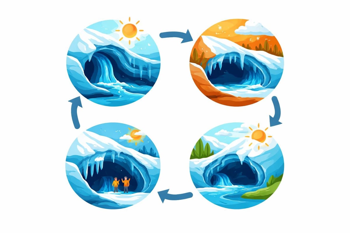 Vatnajökull ice cave formation process