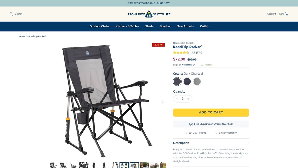 7 Essential GCI Camp Chairs for Ultimate Outdoor Comfort 2025 - GCI Outdoor RoadTrip Rocker