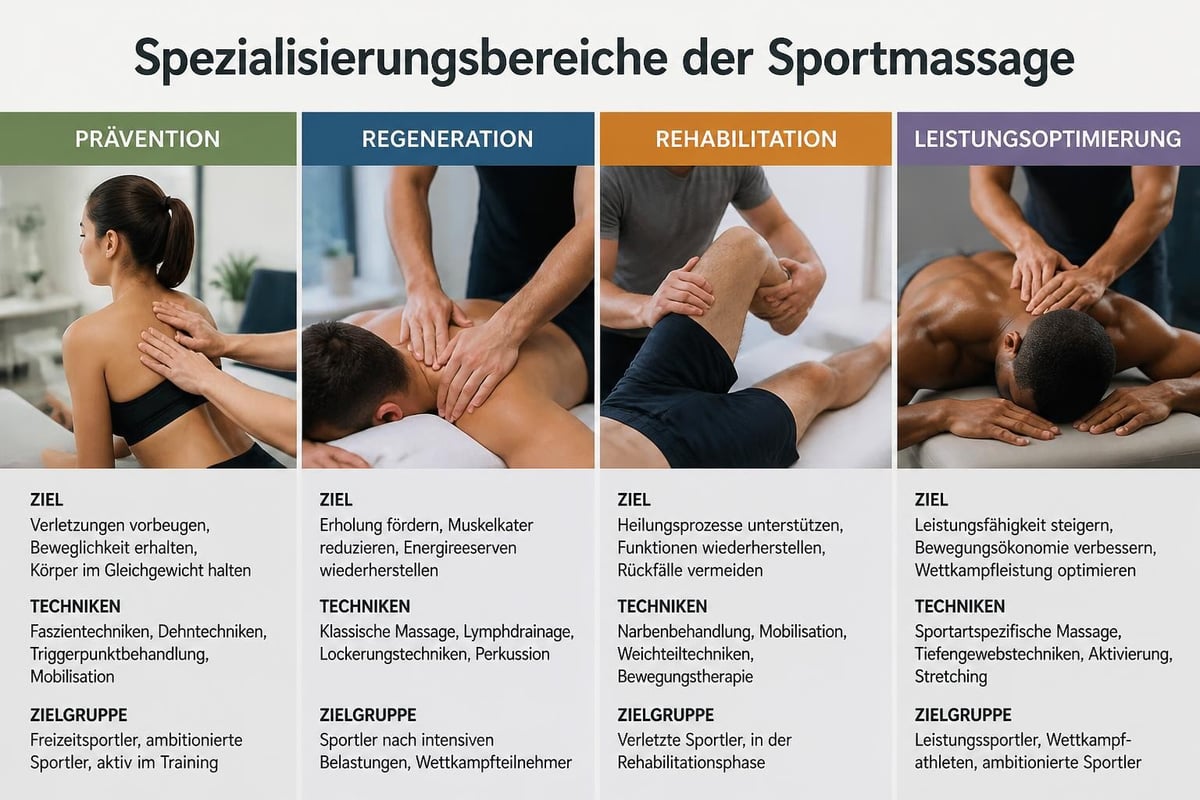 Sportmassage Spezialisierungen